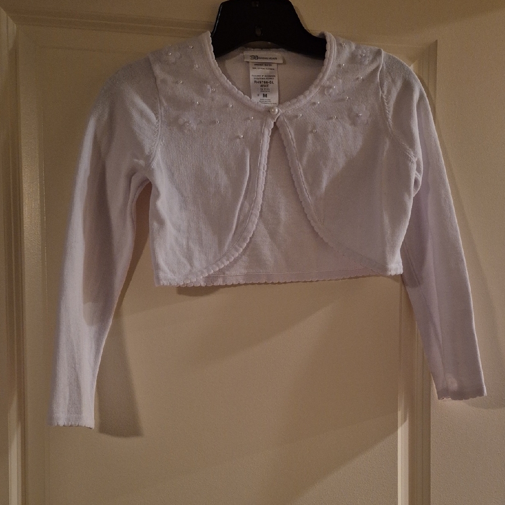 Bonnie Jean Girls White Dressy Cardigan